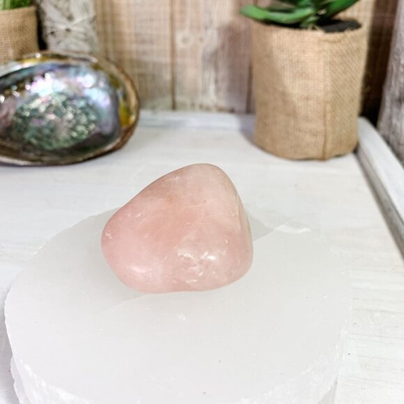 Rose Quartz, Large Tumbled Crystal, Hand Stone, Palm Crystal - 1 Per Order - Picture 2 of 7
